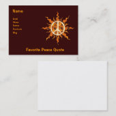 Friedensflammen-Spirale Visitenkarte (Vorne/Hinten)