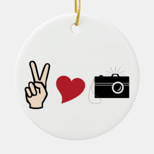 Friedensfotografie der Liebe Keramik Ornament