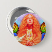 Friedensfrau mit Tauben-Knopf Button (Vorne & Hinten)