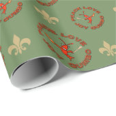 Friedensfreude-Gumbo Cajun Weihnachten Geschenkpapier (Rolleneckpunkt)