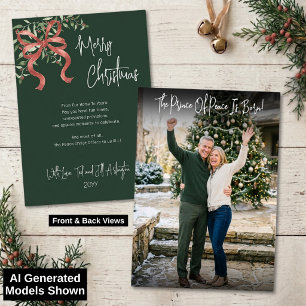 Friedensfürst-Bogen-Handschrift-Foto-Weihnachten Folien Feiertagskarte