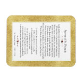 Friedensgebet von St. Francis Gold Glitzer Rahmen Magnet (Horizontal)
