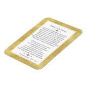 Friedensgebet von St. Francis Gold Glitzer Rahmen Magnet (Linke Seite)