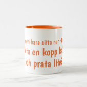 Friedensgesprächs-Kaffee-Tasse Zweifarbige Tasse (Mittel)