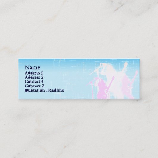 Friedensgitarren-Sänger - dünn Mini Visitenkarte (Vorderseite)