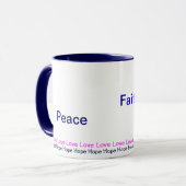 Friedensglauben-Freude-Hoffnungs- und Liebe-Tasse Tasse (Vorderseite Links)