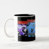 FRIEDENSgraffiti-Tasse Zweifarbige Tasse (Links)