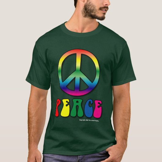 Friedensgrundlegender dunkler T - Shirt (Vorderseite)