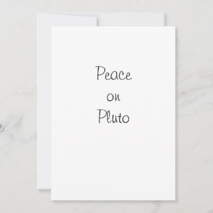 Friedensgrußkarte für den Pluto Feiertagskarte
