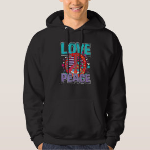 Friedenshand Tie Dye Finger Freiheit Hippie Blumen Hoodie