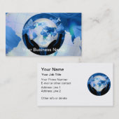 Friedenshände, die Erdschmetterlings-Blumen halten Visitenkarte (Vorne/Hinten)