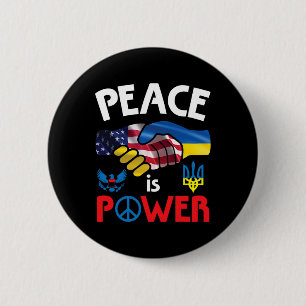 Friedenshandshake USA Ukraine Einheit Zusammen Button