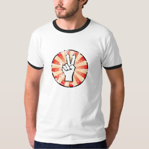 Friedenshandzeichen auf Farbe - Schmutz - T-Shirt