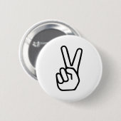 Friedenshandzeichen Button (Vorne & Hinten)