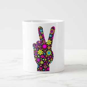 FRIEDENSHANDZEICHEN Jumbo-Tasse