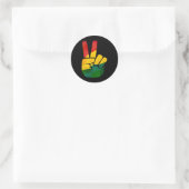 Friedenshandzeichen Juneteenth-Tag Schwarzer Stolz Runder Aufkleber (Tasche)