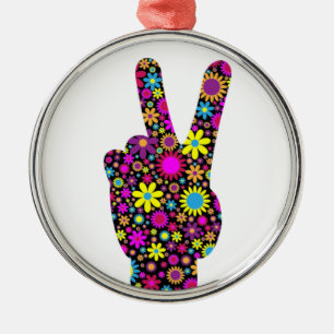 FRIEDENSHANDZEICHEN ORNAMENT AUS METALL