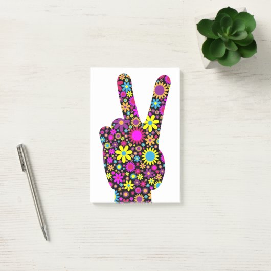 FRIEDENSHANDZEICHEN POST-IT KLEBEZETTEL (Büro)