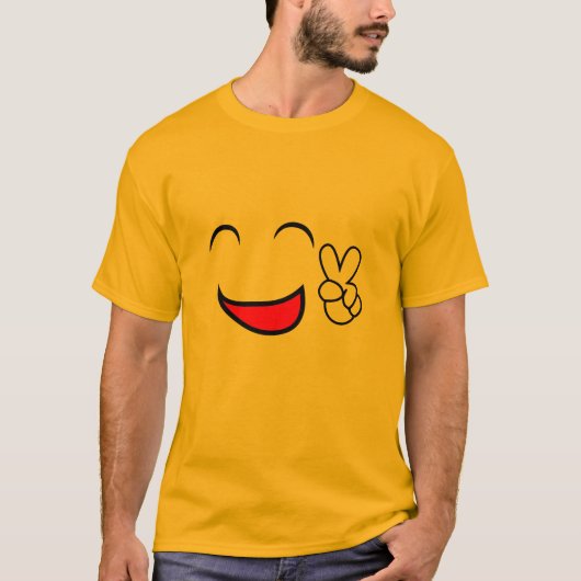 Friedensheraus Emoticon-Gruppen-Kostüm T-Shirt (Vorderseite)