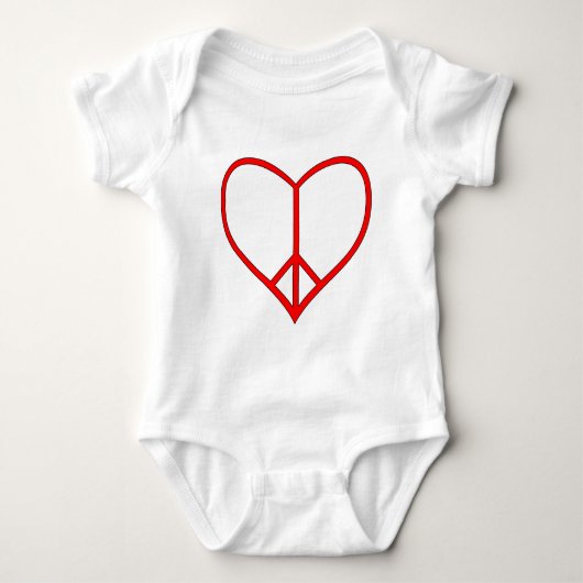 Friedensherz Baby Strampler (Vorderseite)