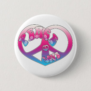 Friedensherz-Knopf Button