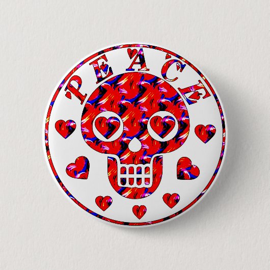 Friedensherz-Schädel Button (Vorderseite)