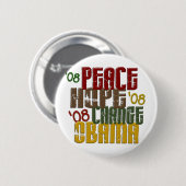 Friedenshoffnungs-Änderung Obama 1 Button (Vorne & Hinten)