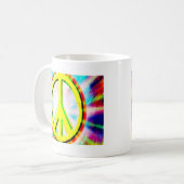 FRIEDENSign Gelb farbiges Glück und Spaß Kaffeetasse (Vorderseite Links)