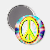 FRIEDENSign Gelb farbiges Glück und Spaß Magnet (Vorderseite/Rückseite)