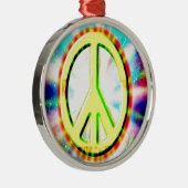 FRIEDENSign Gelb farbiges Glück und Spaß Ornament Aus Metall (Rechts)