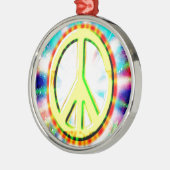 FRIEDENSign Gelb farbiges Glück und Spaß Ornament Aus Metall (Links)