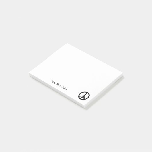 Friedensikonen-Name-Text Post-it Klebezettel (angewinkelt)