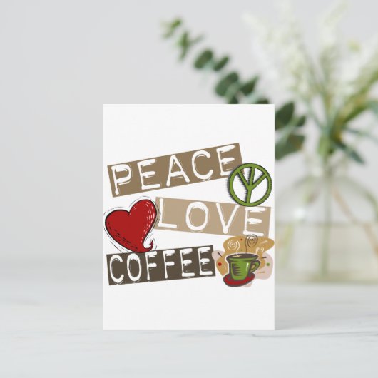 FRIEDENSKAFFEE LIEBE 2 POSTKARTE (Stehend Vorderseite)