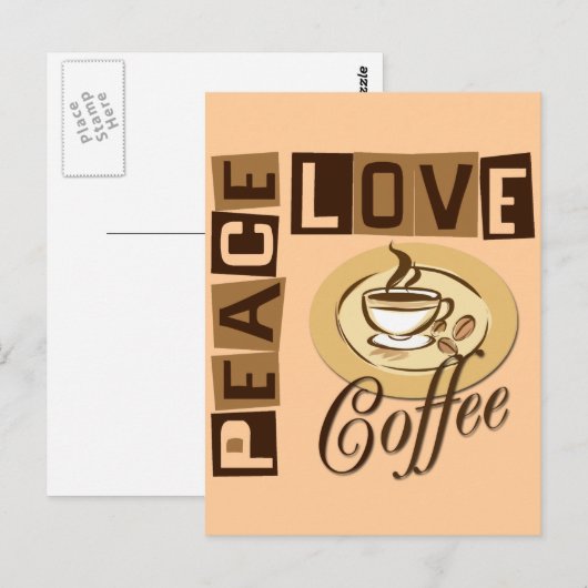 FRIEDENSKAFFEE LIEBE POSTKARTE (Vorne/Hinten)