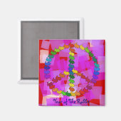 Friedenskaninchen Magnet (Vorderseite/Rückseite)