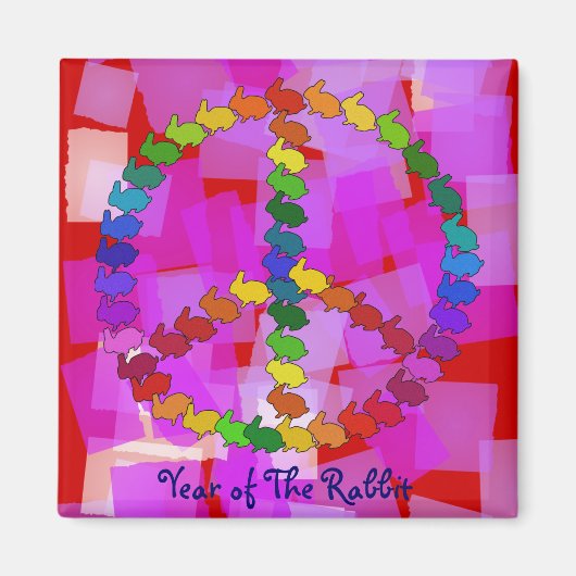 Friedenskaninchen Magnet (Vorne)