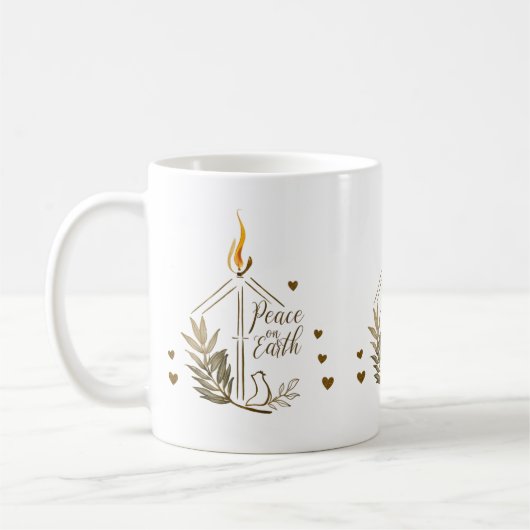 Friedenskerzen-Taube-Kunst-Klassischer Becher Kaffeetasse (Links)