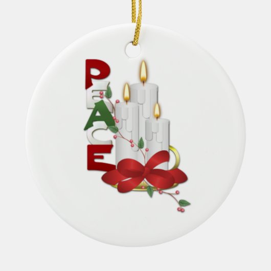 Friedenskerzenband von unserem Haus zu Ihnen Keramikornament (Vorne)