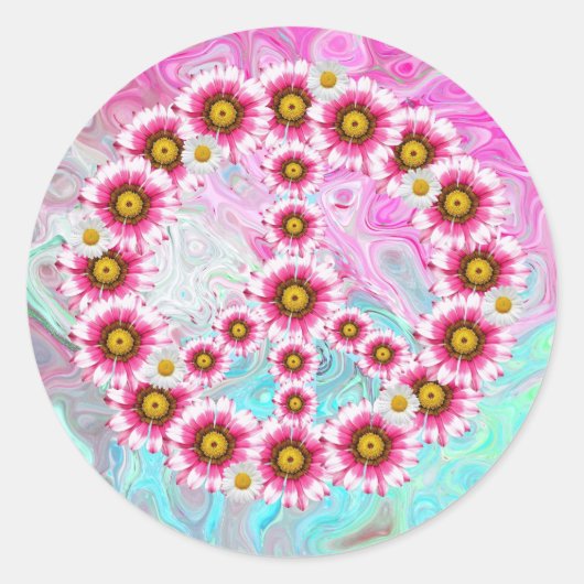 Friedenskleber für Blume Runder Aufkleber (Vorderseite)