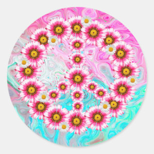 Friedenskleber für Blume Runder Aufkleber
