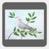 Friedensklemme Quadratischer Aufkleber (Vorderseite)