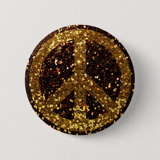 Friedensknopf mit GoldGlitzer Button (Vorderseite)