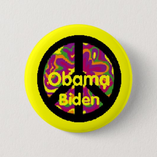Friedensknopf Obama Biden Button (Vorderseite)