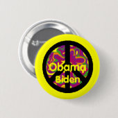 Friedensknopf Obama Biden Button (Vorne & Hinten)