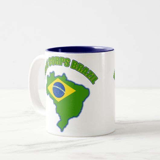 Friedenskorps Brasilien Zweifarbige Tasse (Vorderseite Links)