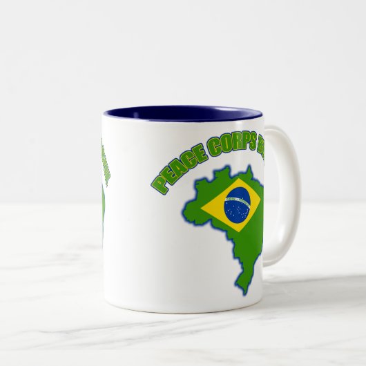 Friedenskorps Brasilien Zweifarbige Tasse (VorderseiteRechts)
