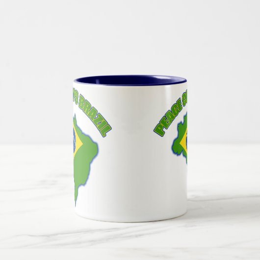Friedenskorps Brasilien Zweifarbige Tasse (Mittel)