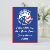 Friedenskorps gehen weg von der Party Einladung (Stehend Vorderseite)