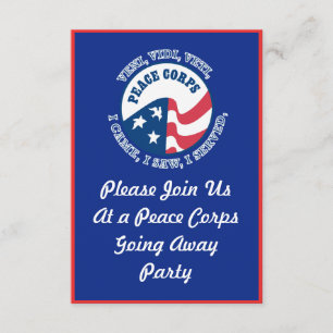 Friedenskorps gehen weg von der Party Einladung