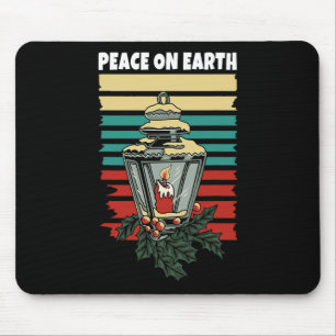 Friedenslaterne Retro Vintage Sonnenuntergang Glüc Mousepad